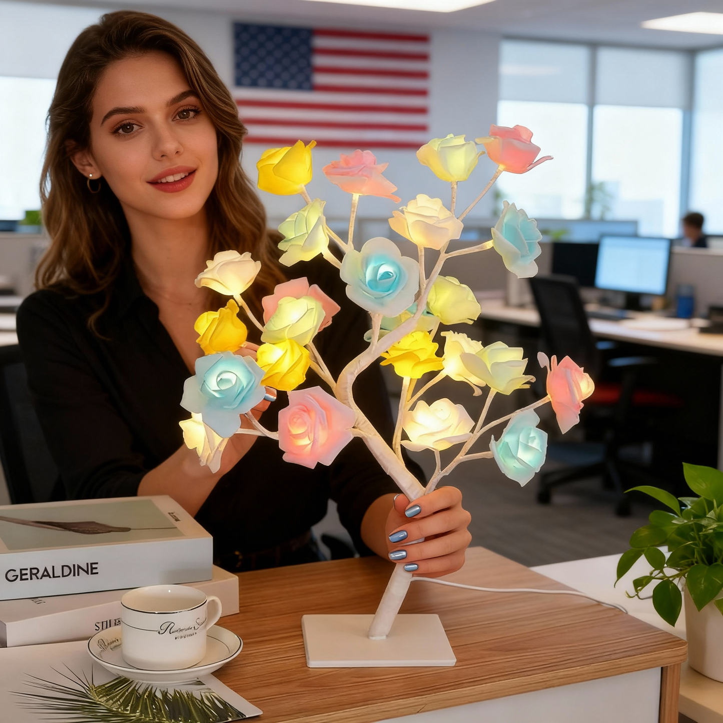 LED Rose Tree Table Lamp
